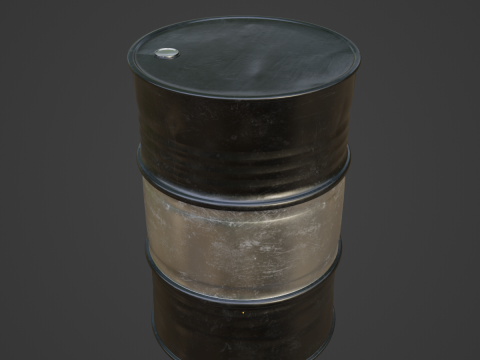 Steel Barrel 04 3D Model