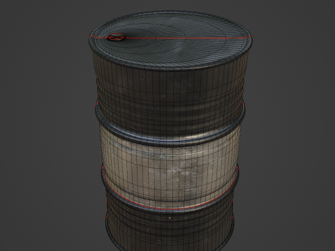 Steel Barrel 04 3D Model