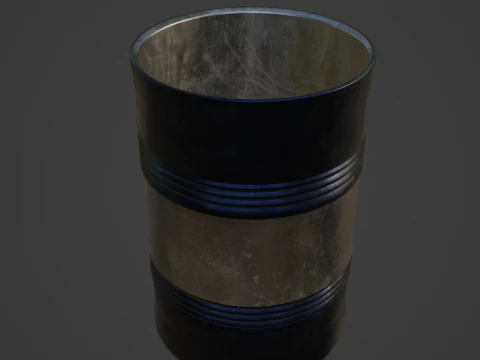 Steel Barrel B 02 3D Model
