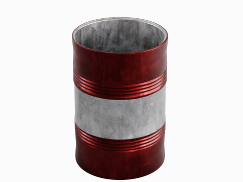 Steel Barrel B 03 3D Model