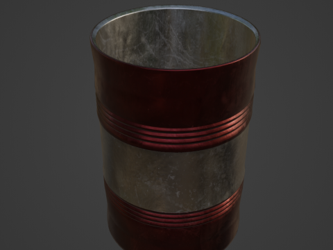 Steel Barrel B 03 3D Model