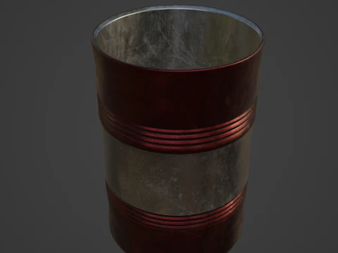 Steel Barrel B 03 3D Model