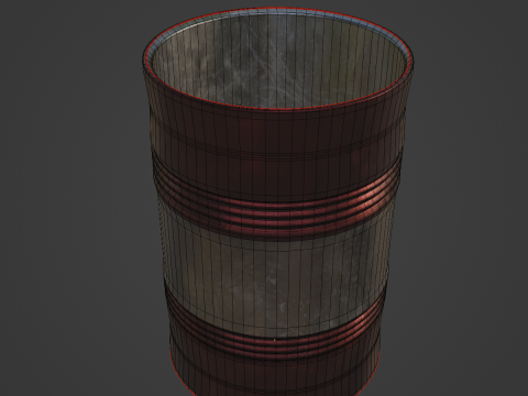 Steel Barrel B 03 3D Model