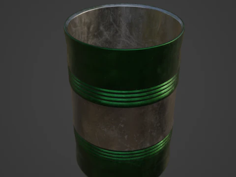 Steel Barrel B 04 3D Model