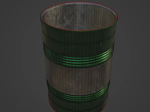 Steel Barrel B 04 3D Model