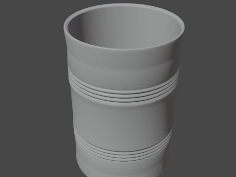 Steel Barrel B 04 3D Model