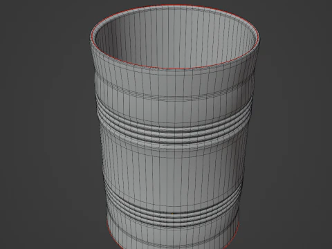 Steel Barrel B 04 3D Model