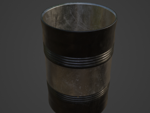 Steel Barrel B 05 3D Model
