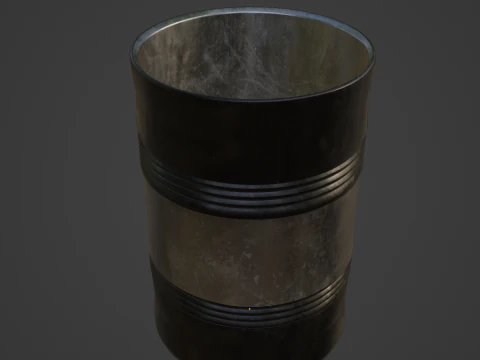 Steel Barrel B 05 3D Model
