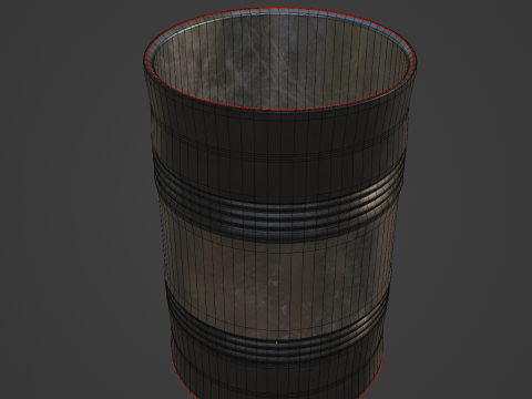 Steel Barrel B 05 3D Model