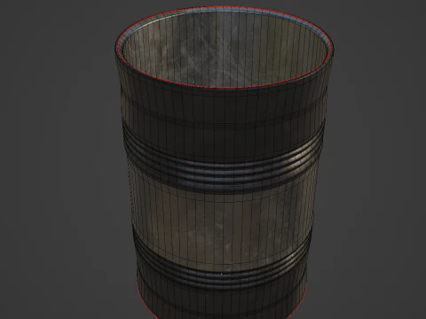 Steel Barrel B 05 3D Model