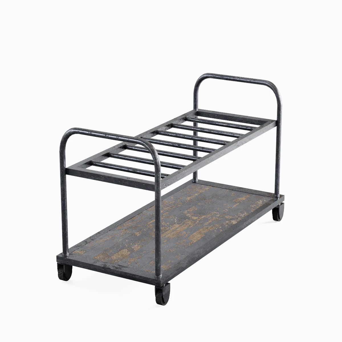 Steel Cart 01 3D Model .c4d .max .obj .3ds .fbx .stl .blend