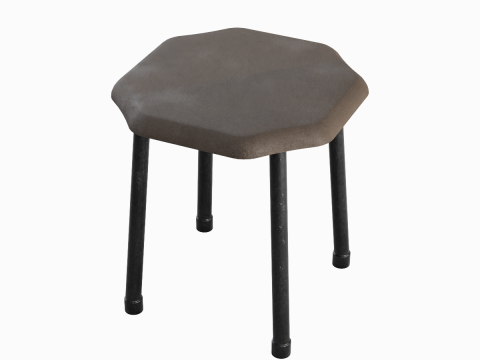 Steel Stool B 01 Modello 3D