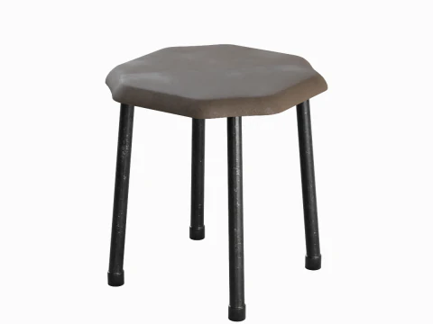 Steel Stool B 01 3D Model