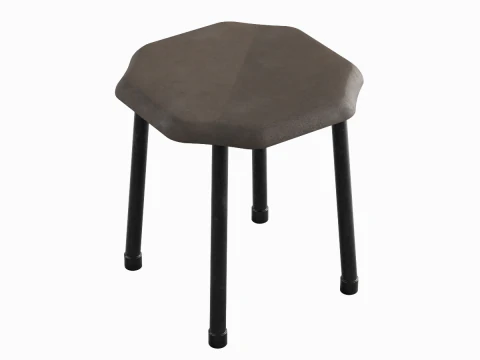 Steel Stool B 01 3D Model