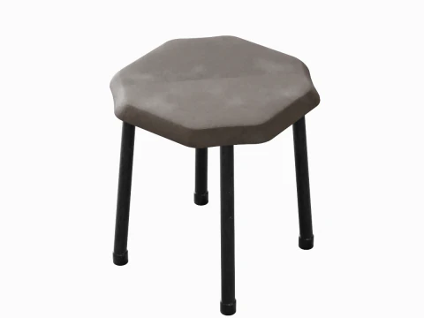 Steel Stool B 01 3D Model