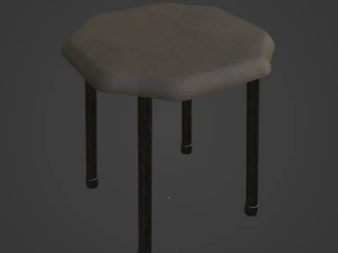 Steel Stool B 01 3D Model