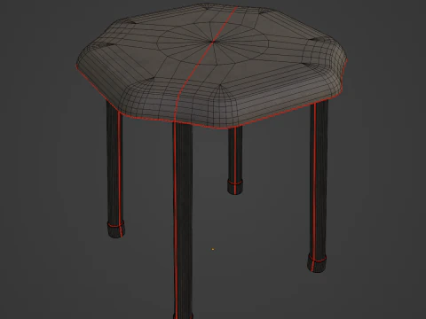 Steel Stool B 01 3D Model
