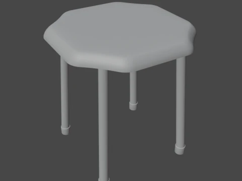 Steel Stool B 01 3D Model