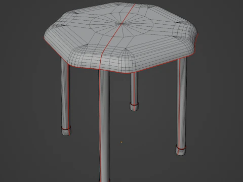 Steel Stool B 01 3D Model