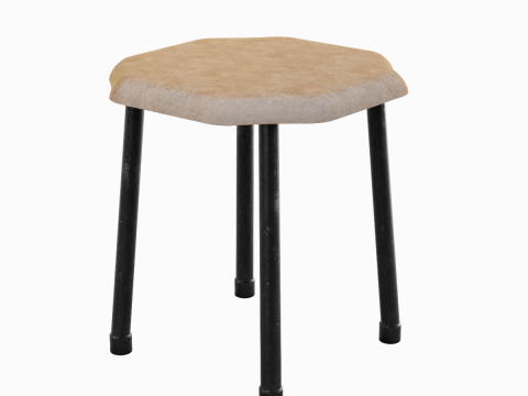 Steel Stool B 02 3D 模型