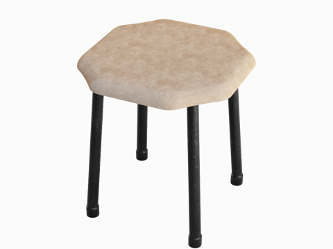 Steel Stool B 02 3D 模型