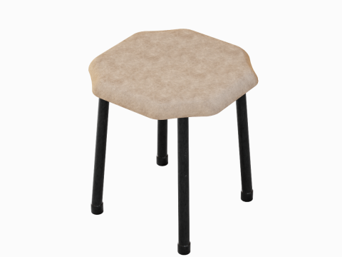 Steel Stool B 02 3D 模型