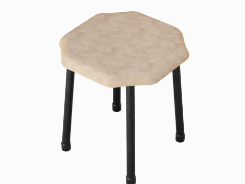 Steel Stool B 02 3D Model