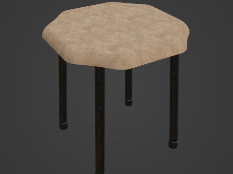 Steel Stool B 02 3D 模型