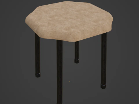Steel Stool B 02 3D Model