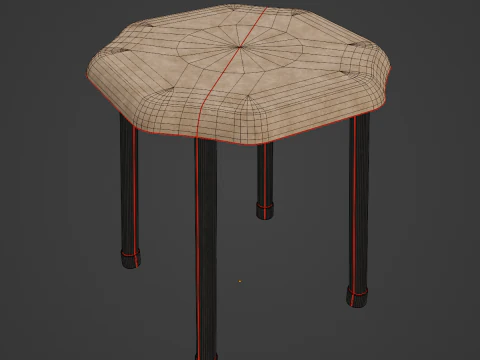 Steel Stool B 02 3D Model