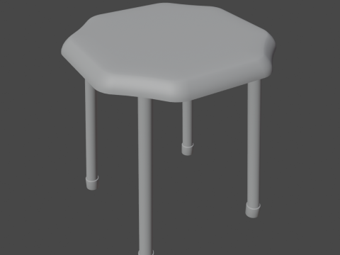 Steel Stool B 02 3D 模型