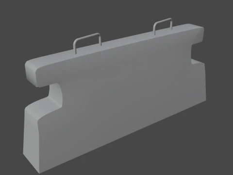 Stone Barrier 01 3D Model