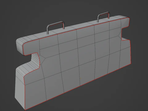 Stone Barrier 01 3D Model