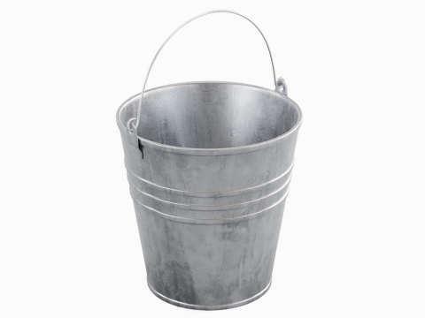Steel Rough Steel Bucket Model 3D