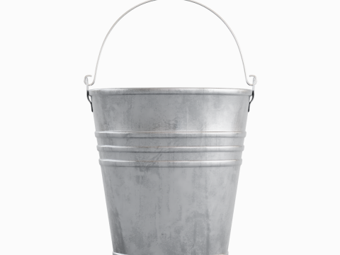 Steel Rough Steel Bucket 3D Model