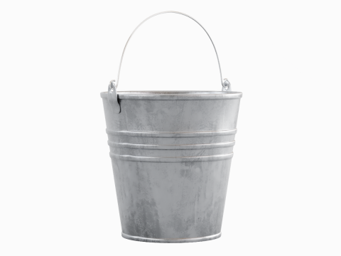 Steel Rough Steel Bucket 3D Model