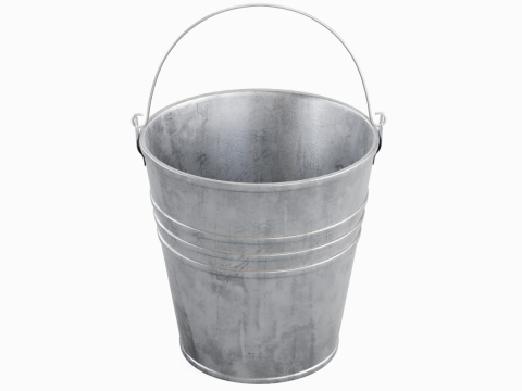 Steel Rough Steel Bucket 3D Model