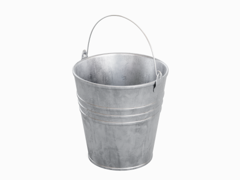 Steel Rough Steel Bucket 3D Model