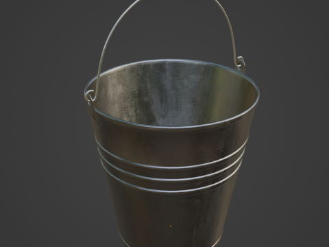 Steel Rough Steel Bucket 3D Model