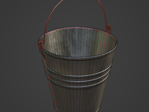 Steel Rough Steel Bucket 3D Model
