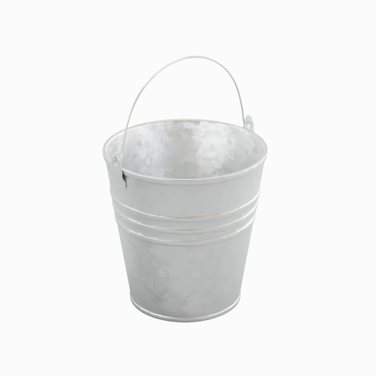 Iron Galvanized Steel Bucket 3D Model .c4d .max .obj .3ds .fbx .stl .blend 