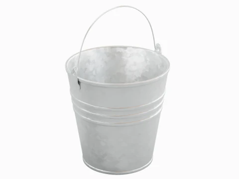 Iron Galvanized Steel Bucket 3D Model