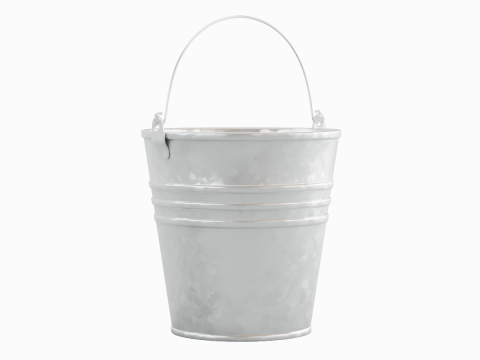 Iron Galvanized Steel Bucket Model 3D