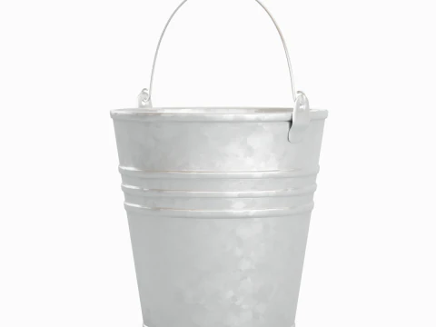 Iron Galvanized Steel Bucket 3D Model
