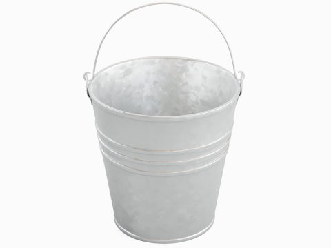Iron Galvanized Steel Bucket Model 3D