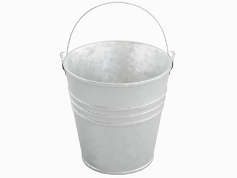 Iron Galvanized Steel Bucket 3D Model