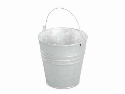Iron Galvanized Steel Bucket Model 3D