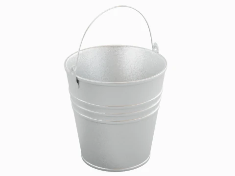 Iron Powder Coated Steel Bucket 3D Model