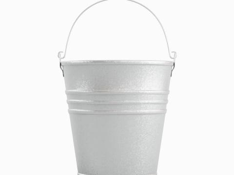 Iron Powder Coated Steel Bucket Model 3D